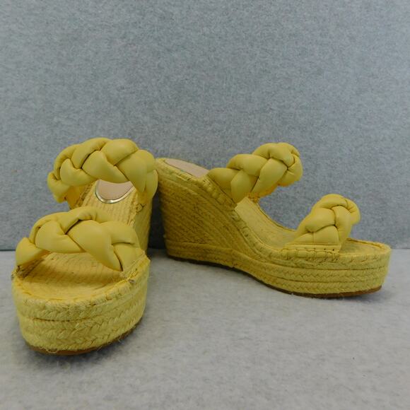 Kenneth Cole Womens Yellow Olivia Braid Espadrilles Wedge Shoes - Size 8 - Picture 3 of 9